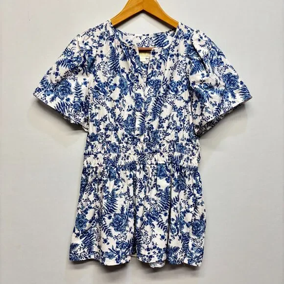 Maeve by Anthropologie Somerset Blouse Top Shirt Size Medium Floral Boho D064 -4 - Picture 1 of 13